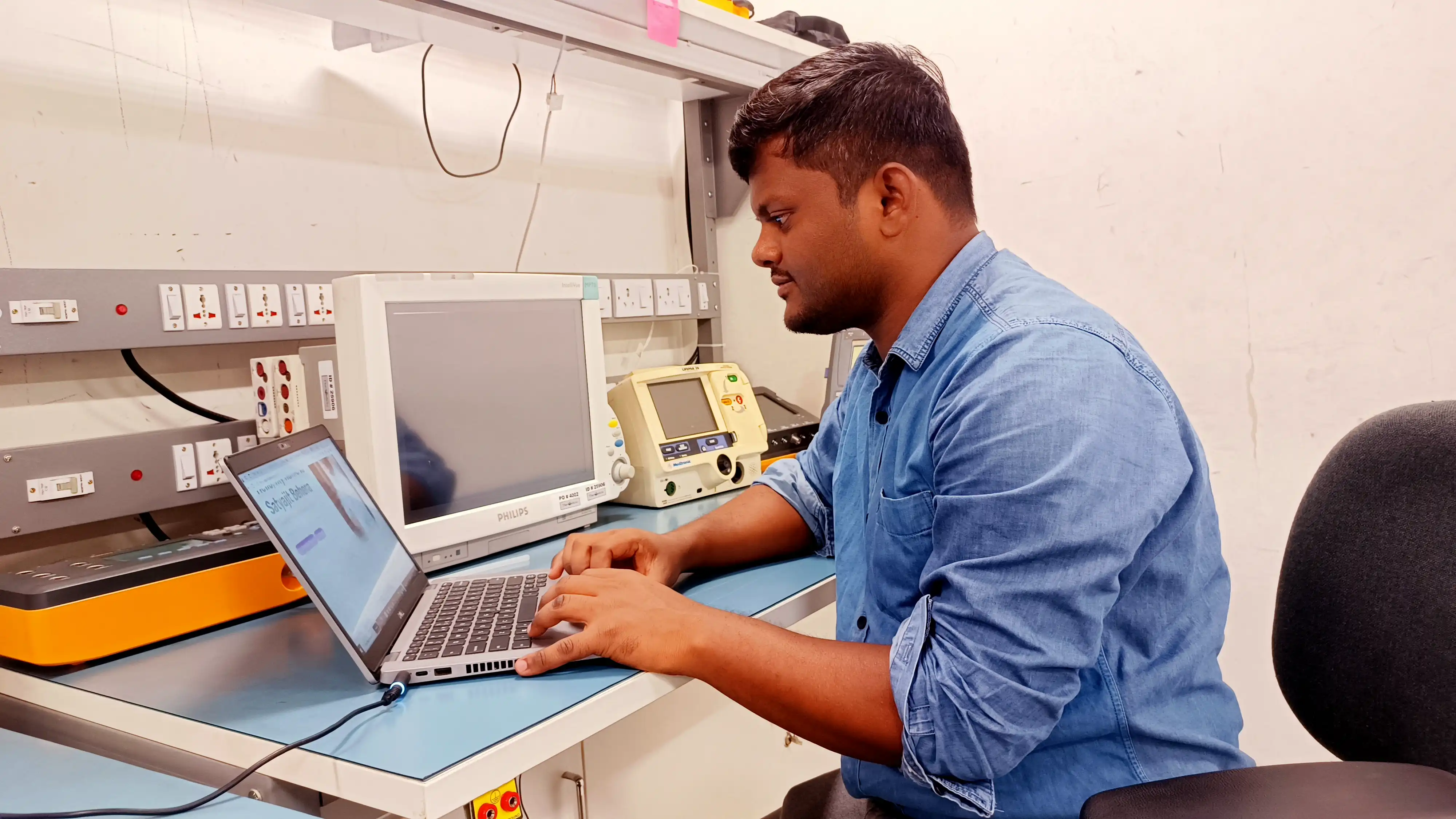 Satyajit at work desk